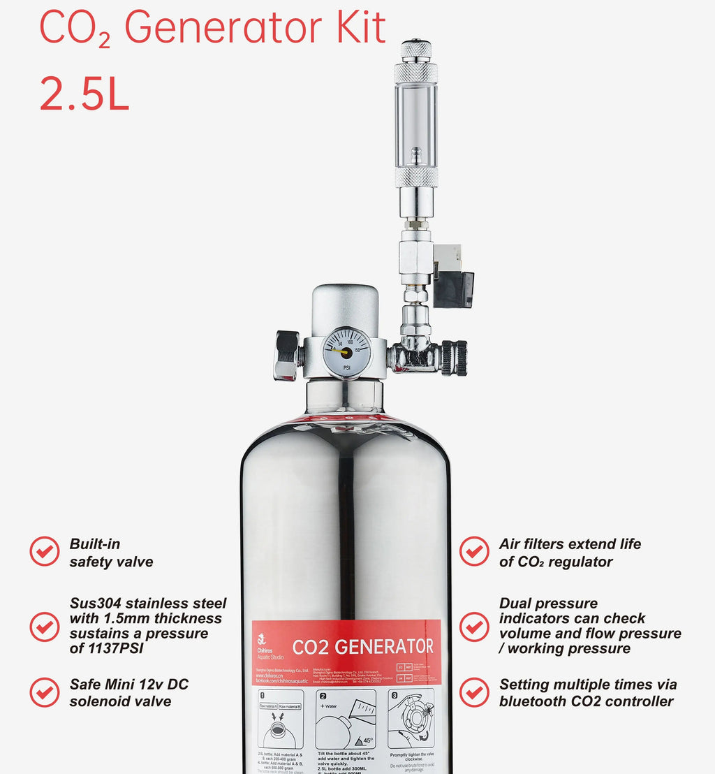 Chihiros CO2 Generator Kit 2.5L – DISCONTINUED (FOR DISPLAY ONLY)